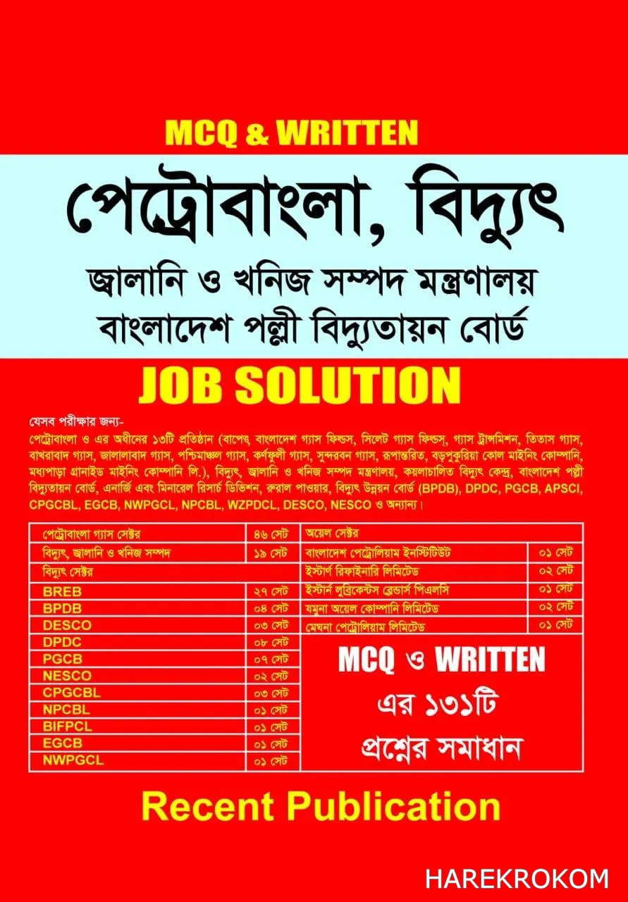 পেট্রোবাংলা, বিদ্যুৎ জ্বালানি ও খনিজ সম্পদ মন্ত্রণালয় বাংলাদেশ পল্লী বিদ্যুতায়ন বোর্ড Job Solution (Mcq & Written)